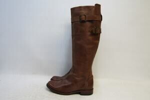 Sendra Womens Sz 7 W Brown Leather Zip 17" Shaft Knee High Riding Fashion Boots